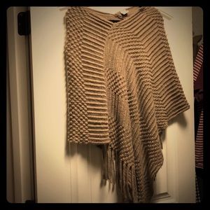Waffle knit cozy poncho